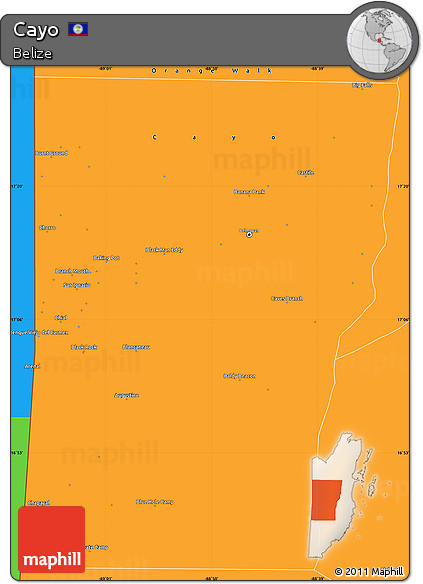 Political Simple Map of Cayo