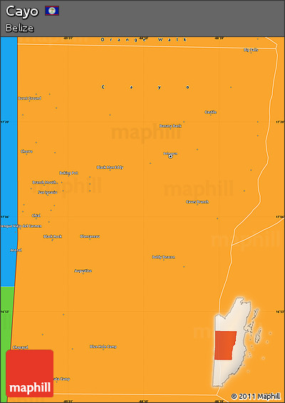 Political Simple Map of Cayo