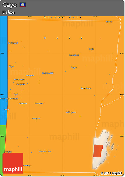 Political Simple Map of Cayo