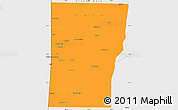 Political Simple Map of Cayo, single color outside, borders and labels