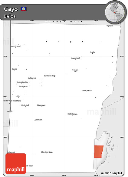 Silver Style Simple Map of Cayo