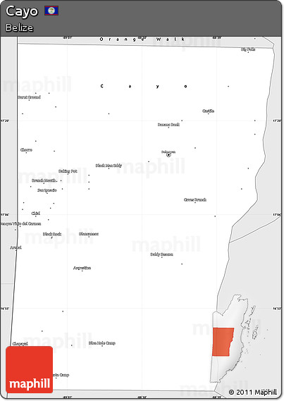 Silver Style Simple Map of Cayo