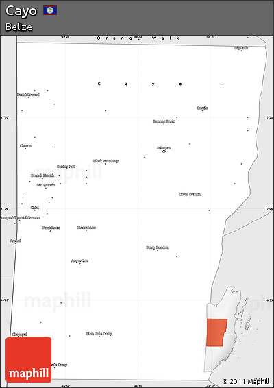 Silver Style Simple Map of Cayo