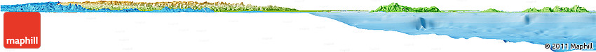 Physical Horizon Map of Belize, political shades outside