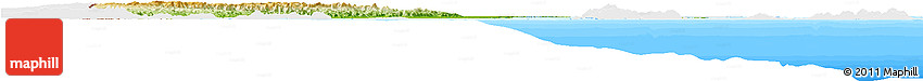 Physical Horizon Map of Belize, single color outside, bathymetry sea