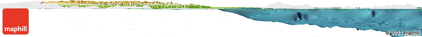 Physical Horizon Map of Belize, single color outside, satellite sea