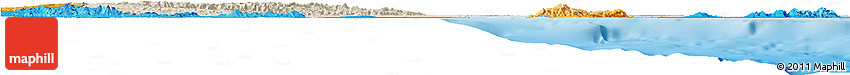 Shaded Relief Horizon Map of Belize, political outside, shaded relief sea