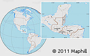 Gray Location Map of Belize, lighten, desaturated, land only