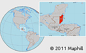 Gray Location Map of Belize