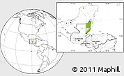 Physical Location Map of Belize, blank outside