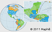 Physical Location Map of Belize, political outside