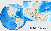 Physical Location Map of Belize, shaded relief outside