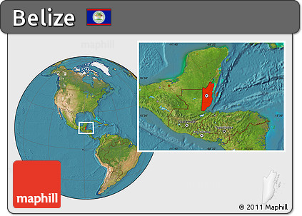 Satellite Location Map of Belize