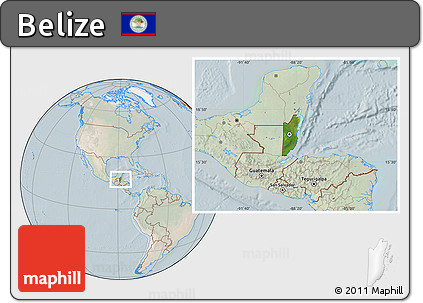Satellite Location Map of Belize, lighten