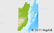 Physical Map of Belize, single color outside, bathymetry sea