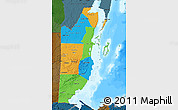 Political Map of Belize, darken, land only