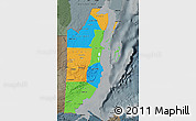 Political Map of Belize, darken, semi-desaturated