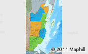 Political Map of Belize, semi-desaturated, land only