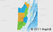 Political Map of Belize, single color outside, shaded relief sea