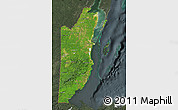 Satellite Map of Belize, darken, semi-desaturated