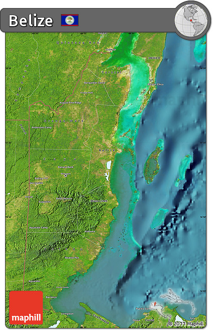 Satellite Map of Belize