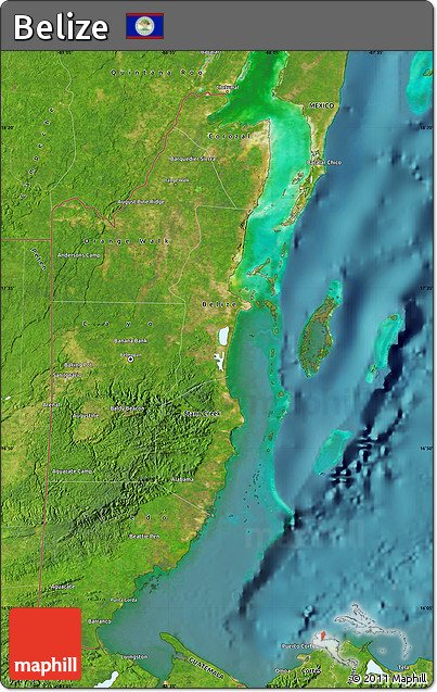 Satellite Map of Belize