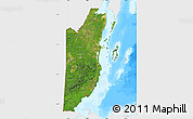Satellite Map of Belize, single color outside, bathymetry sea