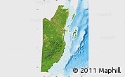 Satellite Map of Belize, single color outside, shaded relief sea