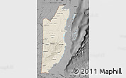 Shaded Relief Map of Belize, darken, desaturated