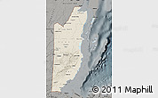 Shaded Relief Map of Belize, darken, semi-desaturated