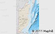Shaded Relief Map of Belize, desaturated, land only