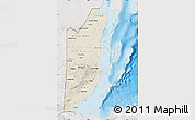 Shaded Relief Map of Belize, lighten, semi-desaturated, land only