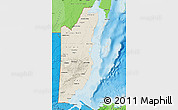 Shaded Relief Map of Belize, political shades outside