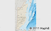 Shaded Relief Map of Belize, semi-desaturated, land only