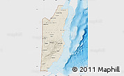 Shaded Relief Map of Belize, single color outside