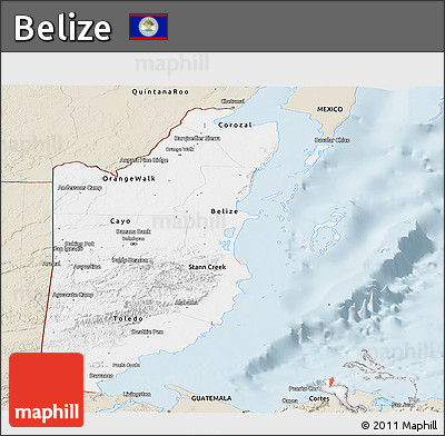 Classic Style Panoramic Map of Belize