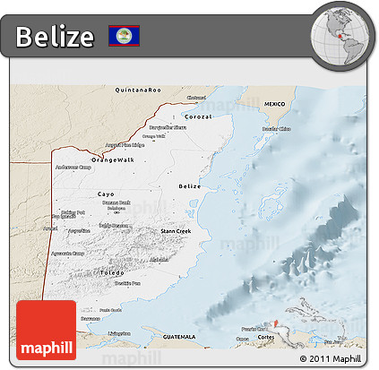 Classic Style Panoramic Map of Belize