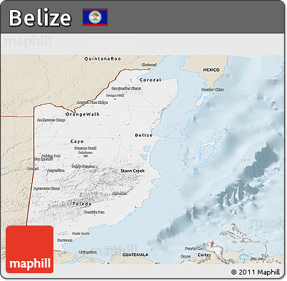 Classic Style Panoramic Map of Belize