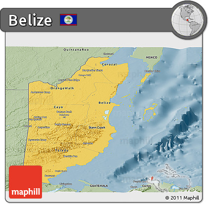 Savanna Style Panoramic Map of Belize