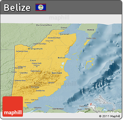 Savanna Style Panoramic Map of Belize