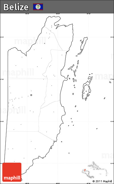 Blank Simple Map of Belize, cropped outside, no labels