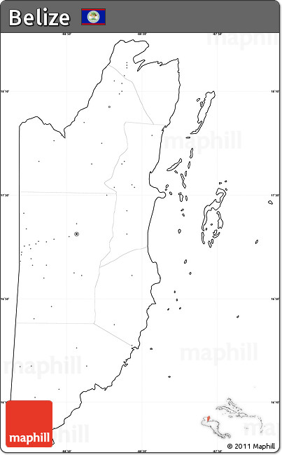 Blank Simple Map of Belize, cropped outside, no labels