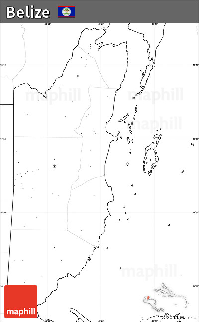 Blank Simple Map of Belize, no labels