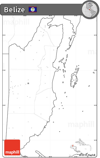 Blank Simple Map of Belize, no labels