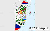 Flag Simple Map of Belize, single color outside, borders and labels, flag centered