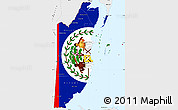 Flag Simple Map of Belize, single color outside, borders and labels, flag rotated
