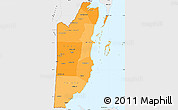 Political Shades Simple Map of Belize, single color outside, borders and labels