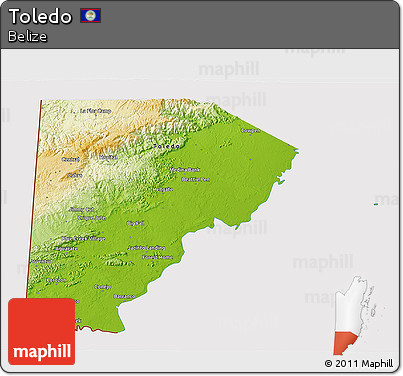 Physical 3D Map of Toledo, cropped outside