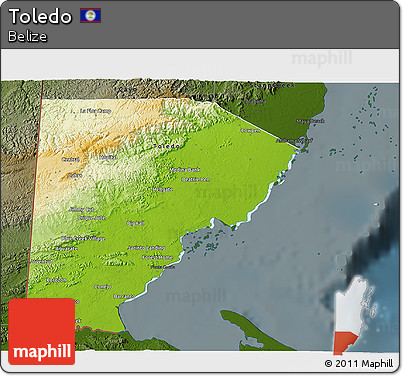 Physical 3D Map of Toledo, darken