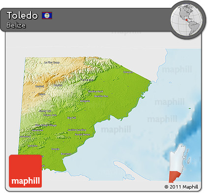 Physical 3D Map of Toledo, single color outside